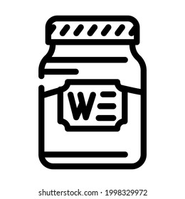 Flasche Glas Wespe Linie Symbol Vektorgrafik. Flaschenbuchse Wespenabi-Schild. isoliertes Kontursymbol