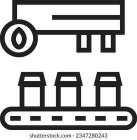 Bottle Juice Factory Outline Icon