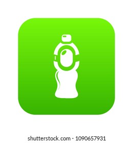 Bottle juice icon green vector isolated on white background