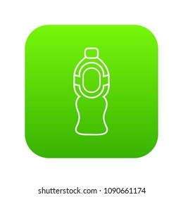 Bottle juice icon green vector isolated on white background