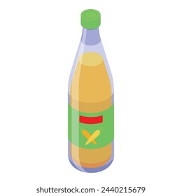 Bottle juice icon isometric vector. Carrot food. Organic drink