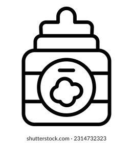 Vector de contorno del icono del jugo de botella. Cigarrillo electrónico. E líquido