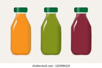 Bottle of juice smoothie drink. Natural organic beverage food product. Farm fresh goods.