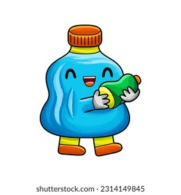 bottle kawaii character vector illustration	