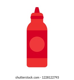A bottle of ketchup. Additive to food. Vector illustration. EPS 10.