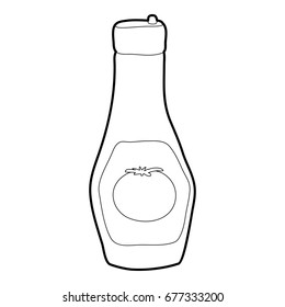 Bottle of ketchup icon. Outline illustration of bottle of ketchup vector icon for web design