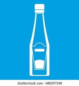 Bottle of ketchup icon white isolated on blue background vector illustration