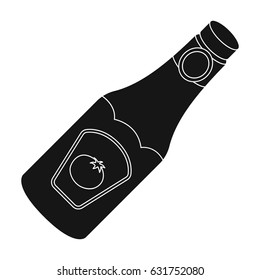 A bottle of ketchup.BBQ single icon in black style vector symbol stock illustration web.