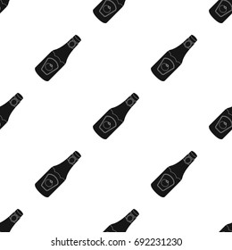 A bottle of ketchup.BBQ single icon in black style vector symbol stock illustration web.