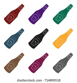 A bottle of ketchup.BBQ single icon in black style vector symbol stock illustration web.