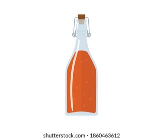 a Bottle of Kombucha Drink Illustration Vector