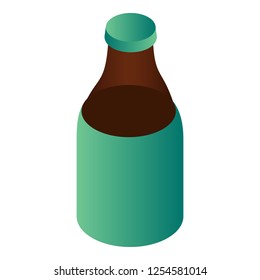 Bottle of kvass icon. Isometric of bottle of kvass vector icon for web design isolated on white background