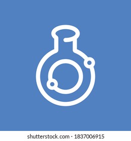 bottle lab with rotation planet illustration vector
