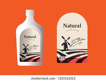 bottle label design, branding package, mock up template