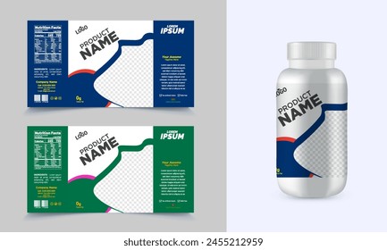 Diseño de etiqueta de botella con Vector de múltiples colores y formas eps 10