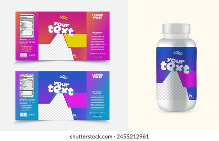 Bottle label design with multiple color and shape vector eps 10