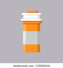 Bottle with label for food, pills, capsules, recipes, vitamins, etc isolated on a white background. For the design of the concepts of medicine, stickers, banners.