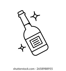 Bottle with Label icon with white background vector stock illustration