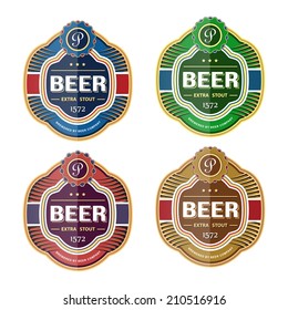 Bottle label logo template. Vector illustration