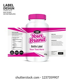 Bottle label, Package template design, Label design, mock up design label template