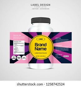 Bottle label, Package template design, Label design, mock up design label template