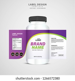 Bottle label, Package template design, Label design, mock up design label template