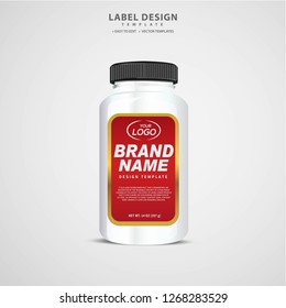Bottle label, Package template design, Label design, mock up design label template