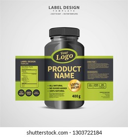 Bottle label, Package template design, Label design, mock up design label template