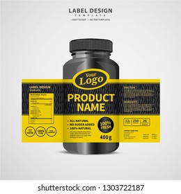 Bottle label, Package template design, Label design, mock up design label template