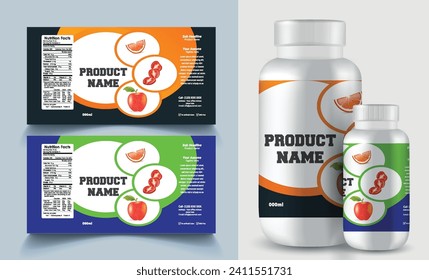 Bottle label, Package template design, Label design, mockup design label template.