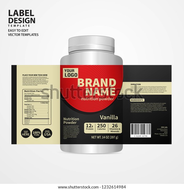 Bottle Label Package Template Design Label Stock Vector (Royalty Free ...