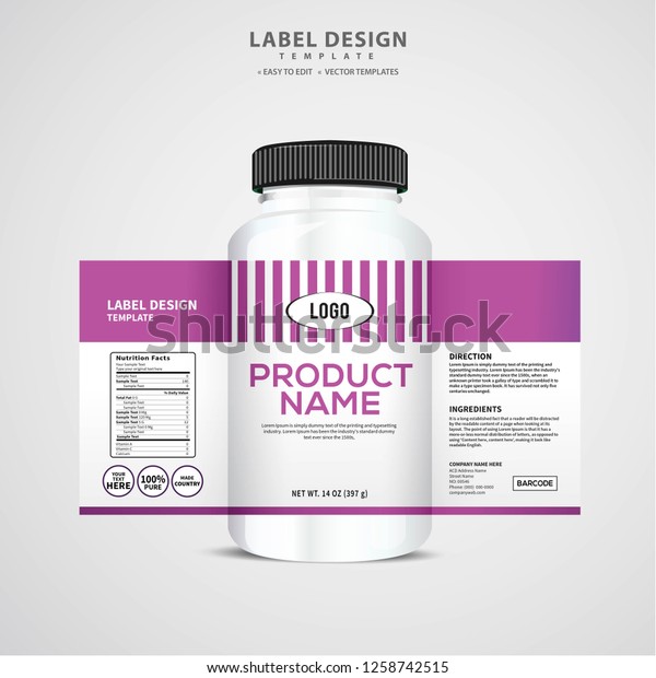 Bottle Label Package Template Design Label Stock Vector (Royalty Free ...