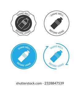 Etiqueta Del Frasco O Agitar Bien Antes De Usar El Diseño Del Vector De Juego De Icono De Signos.