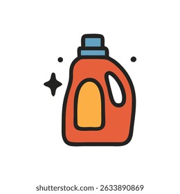 Bottle of laundry detergent for household cleaning products, laundry care, cleaning supplies, household chores, laundry room concepts.