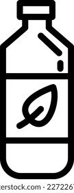 Estilo de icono de la línea de hoja de frasco