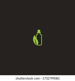 Bottle Leaf logo icon template design in Vector illustration
