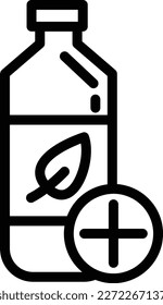 Bottle Leaf Plus Line Icon