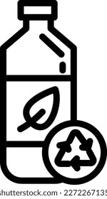 Bottle Leaf Recycle Line Icon
