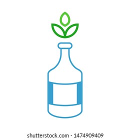 Bottle with leaves logo template vector friendly recycle icon design