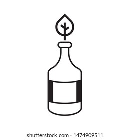 Bottle with leaves logo template vector friendly recycle icon design