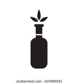 Bottle with leaves logo template vector friendly recycle icon design