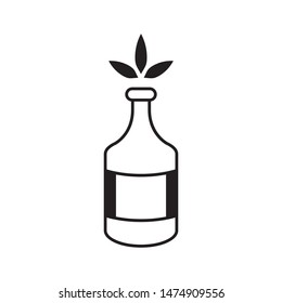 Bottle with leaves logo template vector friendly recycle icon design
