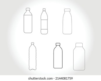 bottle line art icon vector free download.Bottles for Liquid Signs Black Thin Line Icon Set Include of Water, Alcohol Drink and Jar. Vector illustration of Icons 