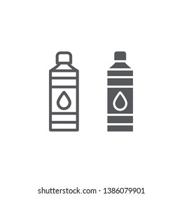 Bottle line and glyph icon, plastic and water, container sign, vector graphics, a linear pattern on a white background, eps 10.