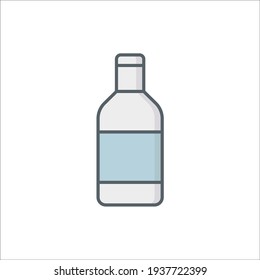 Bottle Line Icon Isolated On White Background