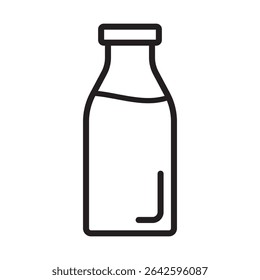 Bottle line icon. Milk bottle icon. Milk jar icon.