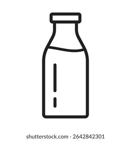 Bottle line icon. Milk bottle icon. Milk jar icon.
