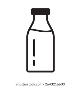 Bottle line icon. Milk bottle icon. Milk jar icon.