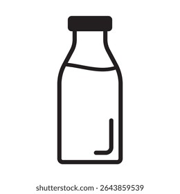Bottle line icon. Milk bottle icon. Milk jar icon.