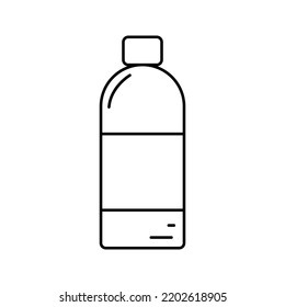 Bottle line icon. Simple container for liquid, water or drink. Outline image of glass or plastic bottle isolated vector illustratio. Element for web design